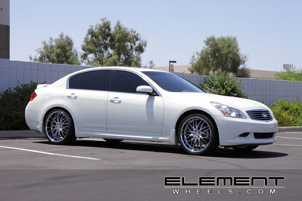 MRR GT1 20" Chrome Wheels on 08 Infiniti G35S Sedan w/ Specs