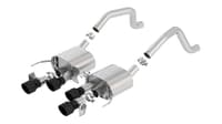 borla 15 - 19 chevy corvette c7 z06 6.2l axle back atak exhaust black quad tips w/o afm w/ npp 11903cb