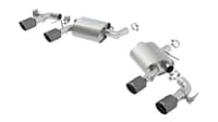 borla 16 - 22 chevrolet camaro ss at/mt rwd s-type exhaust (w/ dual mode valves) - black cf tip 11924cfba