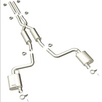 magnaflow 11-13 dodge challenger v6 3.6l dual split rr exit ss cat back perf exhaust (reuse oe tips) 15099