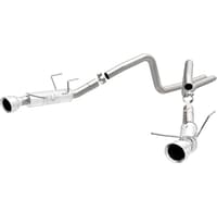 magnaflow 2014 ford mustang v6 3.7l comp series dual split rear polished stainless c/b perf exhaust 15245