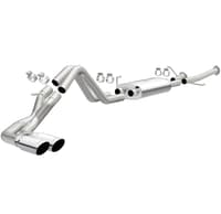 magnaflow 14-21 toyota tundra v8 4.6l/5.7l stainless c/b exhaust dual same side pass. rear tire 15306
