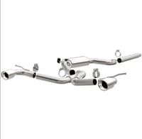 magnaflow sys c/b dual split rear exit 4in polished tips 15-17 vw gti 2.0l turbo 15357