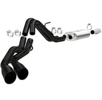 magnaflow sys cat-back 10-14 ford raptor 6.2l v8 2.5/3in black dual same side exit rear 3.5 tips 15366