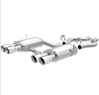 magnaflow 08-13 bmw 335i l6 3.0l tc sedan touring series dual split rr exit ss cat-back perf exhaust 16387