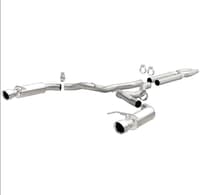 magnaflow cat back, ss, 3in, competition, dual split polished 4.5in tips 15-17 ford mustang gt v8 5.0 19101