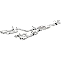 magnaflow cat-back, ss, 2.5in, quad split rear 3.5in tip 15-16 dodge challenger r/t 5.7l 19209