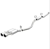 magnaflow 2017+ honda civic 1.5l 409 ss single exit polished 4.5in dual tips cat-back exhaust 19394