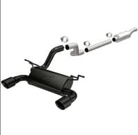 magnaflow cat-back 2018 jeep wrangler 2.0l dual black coated 4in tips 19437