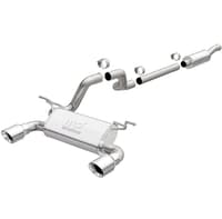 magnaflow 2018 jeep wrangler l4-2.0l 3in 409ss cat-back exhaust system w/dual split rear exit 19438