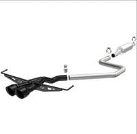 magnaflow 2019 hyundai veloster 1.6l 2.5in center exit stainless steel cat-back exhaust w/blk tips 19455