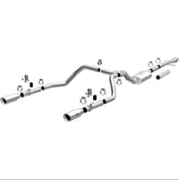 magnaflow 2019 chevy silverado 1500 v8 5.3l/v6 4.3 street series dual exit exhaust w/ polished tips 19471