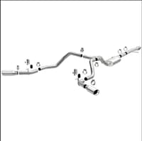 magnaflow 2019 chevy silverado 1500 v8 5.3l street series dual split exit exhaust w/ polished tips 19473