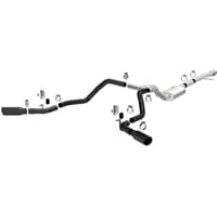 magnaflow 2019 chevy silverado 1500 v8 5.3l street series dual split exit exhaust w/ black tips 19474