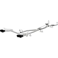 magnaflow 20-21 ford explorer 3.0l v6 dual exit quad black chrome tip street series cat-back exhaust 19515