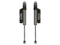 icon 1999-2024 ford f-250/f-350/f-450 super duty, 0-3" lift, rear, v.s. 2.5 aluminum series shocks, piggyback reservoir w/ cdcv, pair 37705cp