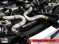 awe tuning 18-20 mclaren 720s performance exhaust - chrome silver tips 3010-32040