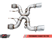 awe tuning 18-20 mclaren 720s performance exhaust - chrome silver tips 3010-32040