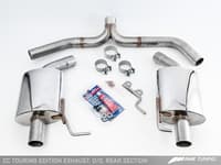 awe tuning 09-17 vw cc touring edition exhaust dual outlet - chrome silver tips 3010-32018