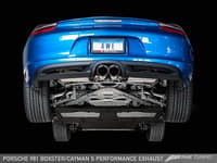awe tuning 13-16 porsche 981 performance exhaust system - w/chrome silver tips 3010-32020
