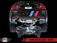 awe tuning 16-20 bmw f3x 340i touring edition axle-back exhaust - diamond black tips (102mm) 3010-33042
