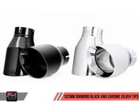 awe tuning 17-21 porsche 718 boxster / cayman track edition exhaust - chrome silver tips 3010-32038
