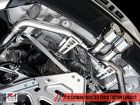 awe tuning 17-21 porsche 718 boxster / cayman track edition exhaust - chrome silver tips 3010-32038