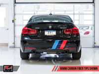 awe tuning 16-20 bmw f3x 340i / 440i touring edition axle-back exhaust - carbon fiber tips 3010-35004