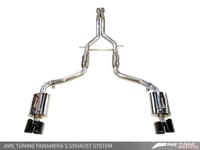 awe tuning 10-13 porsche panamera s/4s touring edition exhaust system - diamond black tips 3010-42034