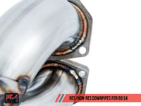 awe tuning 18-21 audi b9 s4 track edition exhaust - non-resonated (silver 102mm tips) 3010-42054