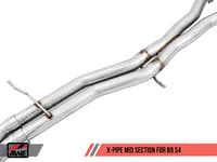 awe tuning 18-21 audi b9 s4 track edition exhaust - non-resonated (silver 102mm tips) 3010-42054