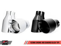 awe tuning 18-21 audi b9 s4 track edition exhaust - non-resonated (silver 102mm tips) 3010-42054
