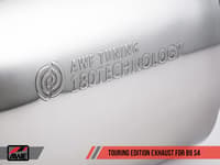 awe tuning 18-21 audi b9 s4 touring edition exhaust - non-resonated (black 90mm tips) 3010-43054