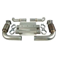 awe tuning 07-09 porsche 997.1 turbo performance muffler w/200 cell cats - diamond black tips 3010-43064