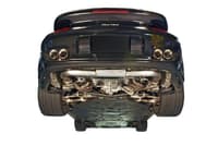 awe tuning 07-09 porsche 997.1 turbo performance muffler w/200 cell cats - diamond black tips 3010-43064