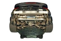 awe tuning 07-09 porsche 997.1 turbo performance muffler w/200 cell cats - diamond black tips 3010-43064