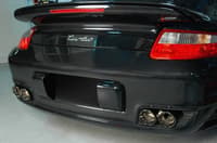 awe tuning 07-09 porsche 997.1 turbo performance muffler w/200 cell cats - diamond black tips 3010-43064