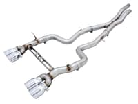 awe tuning 15-20 bmw f8x m3/m4 non-resonated track edition exhaust - carbon fiber tips (96mm) 3010-45010