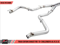 awe tuning 15-21 dodge challenger 6.4l/6.2l supercharged track edition exhaust - use stock tips 3015-11050