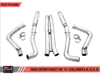 awe tuning 15-21 dodge challenger 6.4l/6.2l supercharged track edition exhaust - use stock tips 3015-11050