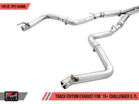 awe tuning 17-21 dodge challenger 5.7l track edition exhaust - stock tips 3015-11054