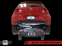 awe tuning 15-17 vw mk7 golf 1.8t touring edition exhaust w/chrome silver tips (90mm) 3015-22052