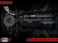 awe tuning 15-20 ford f-150 0fg single exit performance exhaust system w/4.5in chrome silver tips 3015-22066