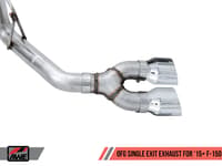 awe tuning 15-20 ford f-150 0fg single exit performance exhaust system w/4.5in diamond black tips 3015-23058