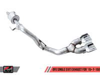 awe tuning 15-20 ford f-150 0fg single exit performance exhaust system w/4.5in diamond black tips 3015-23058