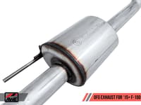 awe tuning 15-20 ford f-150 0fg single exit performance exhaust system w/4.5in chrome silver tips 3015-22066