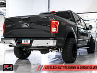 awe tuning 15-20 ford f-150 0fg single exit performance exhaust system w/4.5in diamond black tips 3015-23058