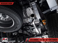 awe tuning 19-21 ford ranger 0fg performance exhaust system w/diamond black tips & rock guard 3015-23064