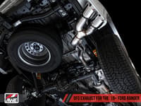 awe tuning 19-21 ford ranger 0fg performance exhaust system w/chrome silver tips & bash guard 3015-22072