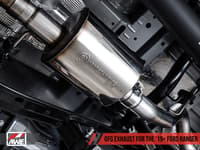 awe tuning 19-21 ford ranger 0fg performance exhaust system w/diamond black tips & rock guard 3015-23064